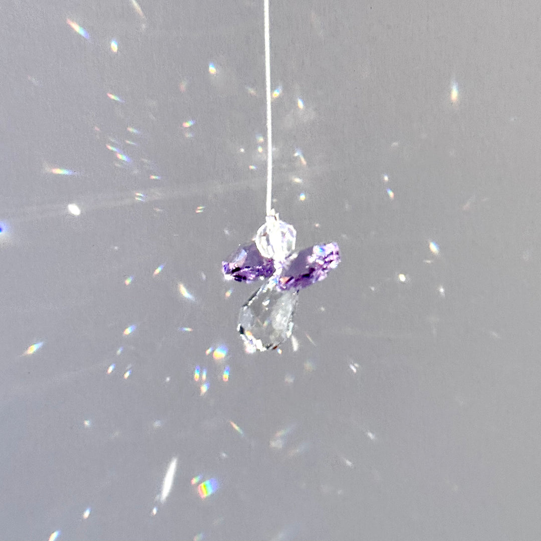 Crystal Mini Lilac Angel Sun Catcher