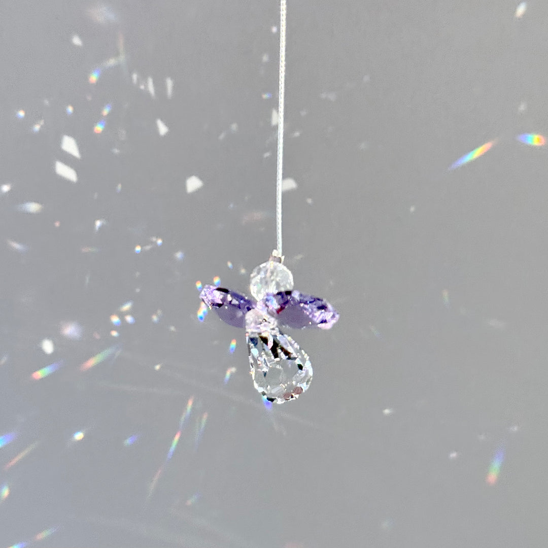 Crystal Mini Lilac Angel Sun Catcher