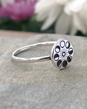 Moon Phases on Disc Sterling Silver Ring