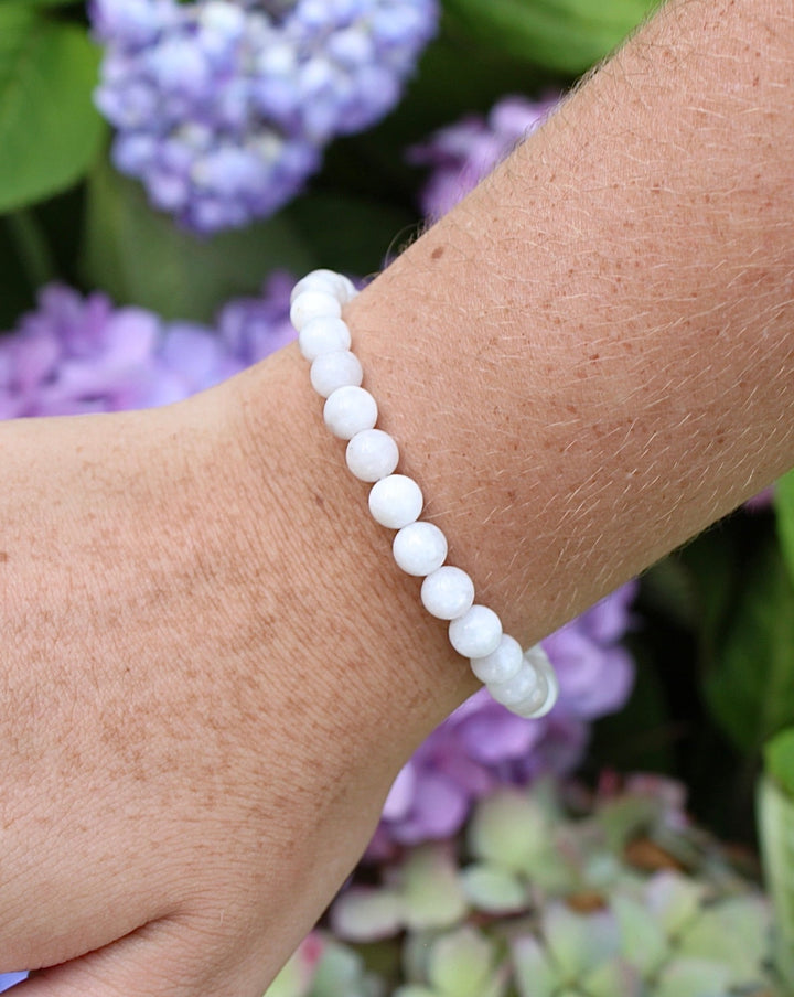 Moonstone 6mm Beaded Gemstone Bracelet