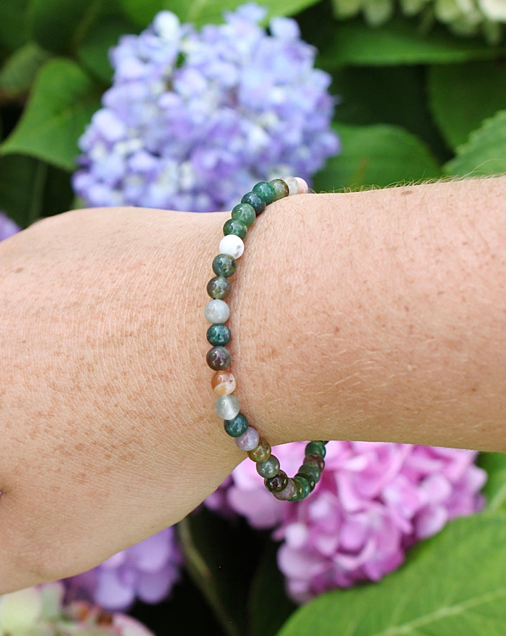 Children's Moss Agate 4mm Gemstone Bracelet