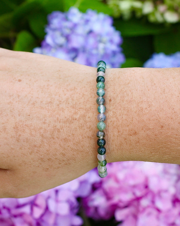 Children's Moss Agate 4mm Gemstone Bracelet