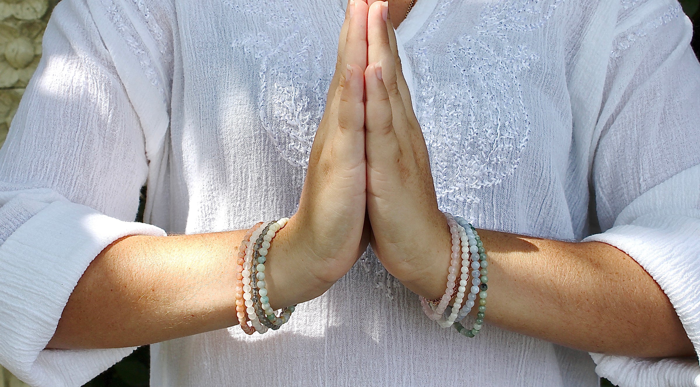 Praying_Hands_with Gemstone Bracelets