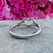 Sterling Silver Heart Hands Ring