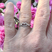 Sterling Silver Heart Hands Ring