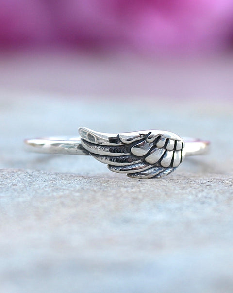 Sterling Silver 925 Angel Wing Ring