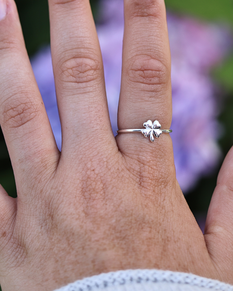 Sterling Silver Four Leaf Clover Ring