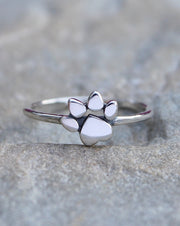 Sterling Silver Paw Print Ring