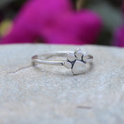Sterling Silver Paw Print Ring