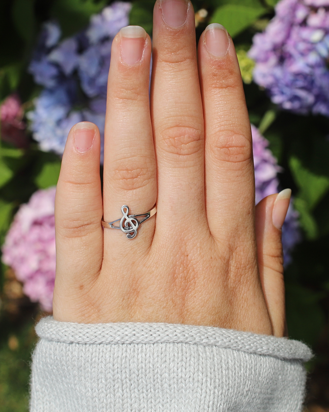 Sterling Silver G Clef Ring