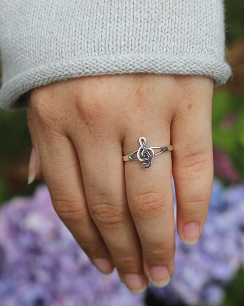 Sterling Silver G Clef Ring