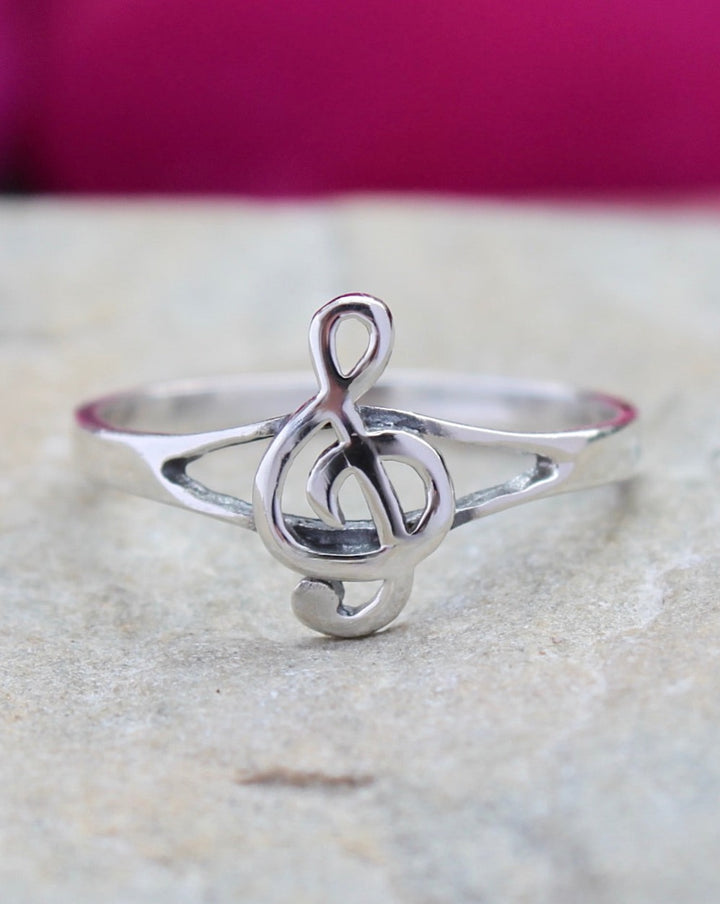 Sterling Silver G Clef Ring