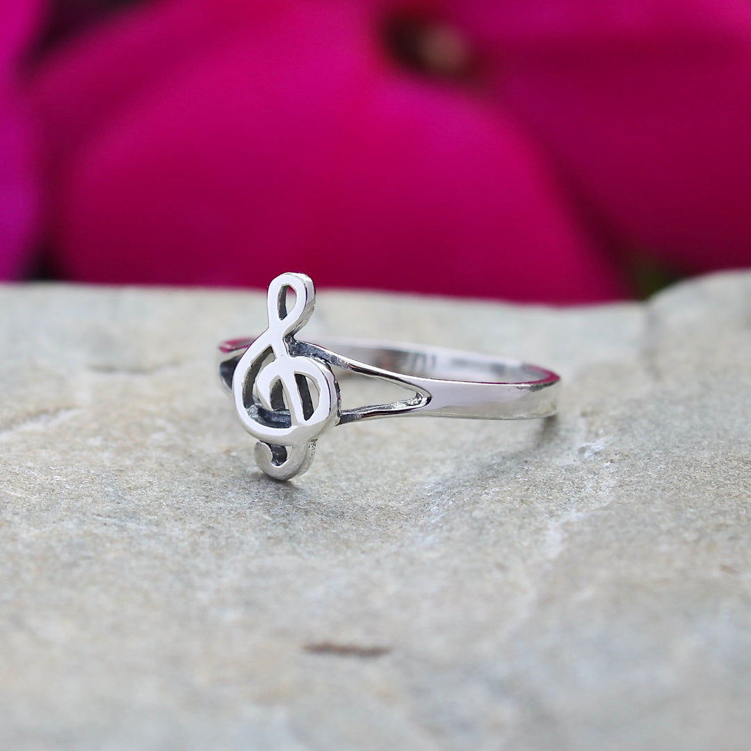 Sterling Silver G Clef Ring