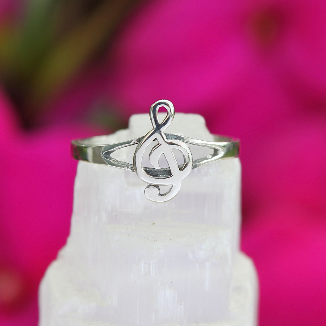 Sterling Silver G Clef Ring