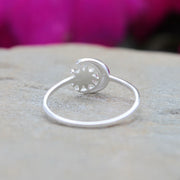 Sterling Silver Sun and Moon Blue Opal Ring