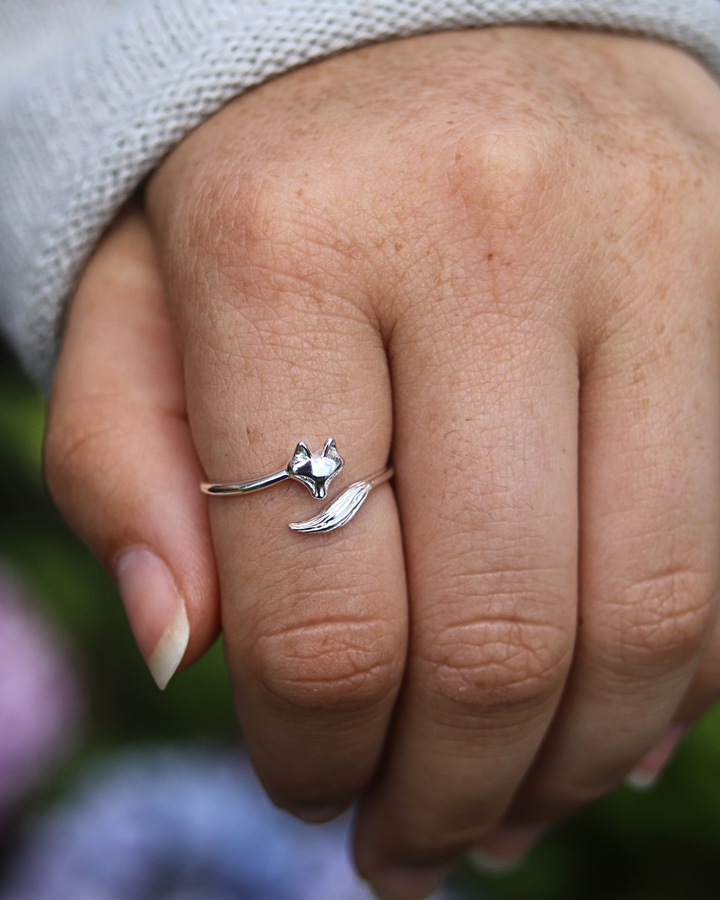 Sterling Silver Fox Ring