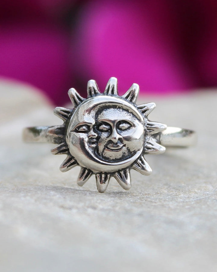 Sterling Silver Moon and Sun Ring