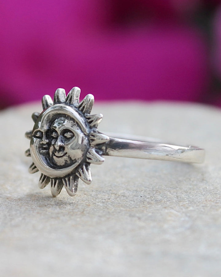 Sterling Silver Moon and Sun Ring