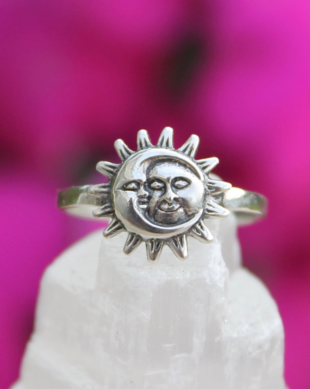 Sterling Silver Moon and Sun Ring