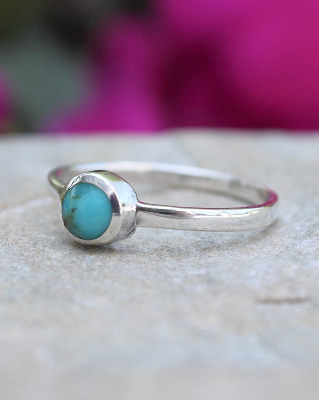 R-Sterling Silver Small Turquoise Ring right  side 