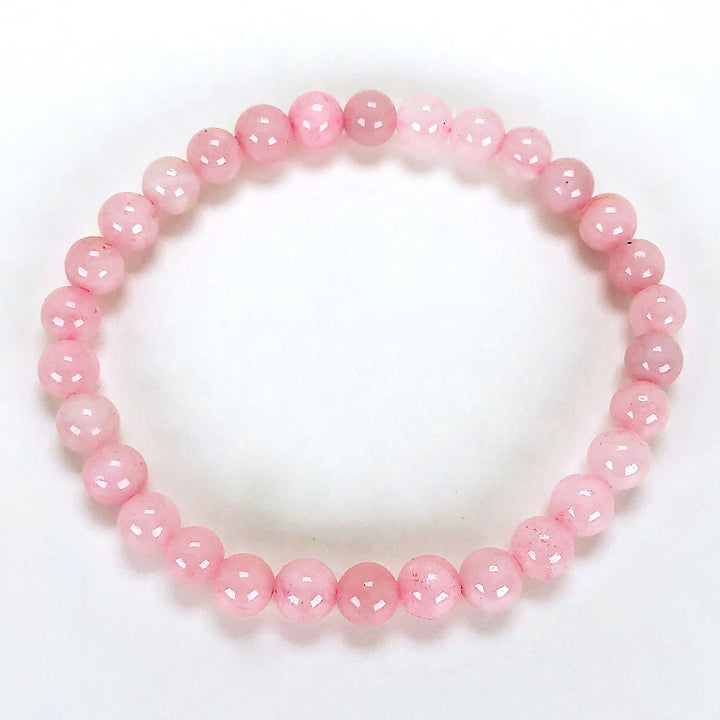 Rose Quartz 6mm Beaded Gemstone Bracelet