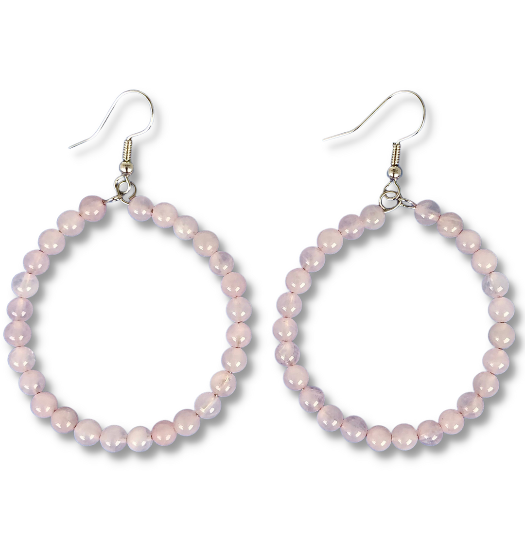 Grade A+ Rose Quartz Gemstone Earrings