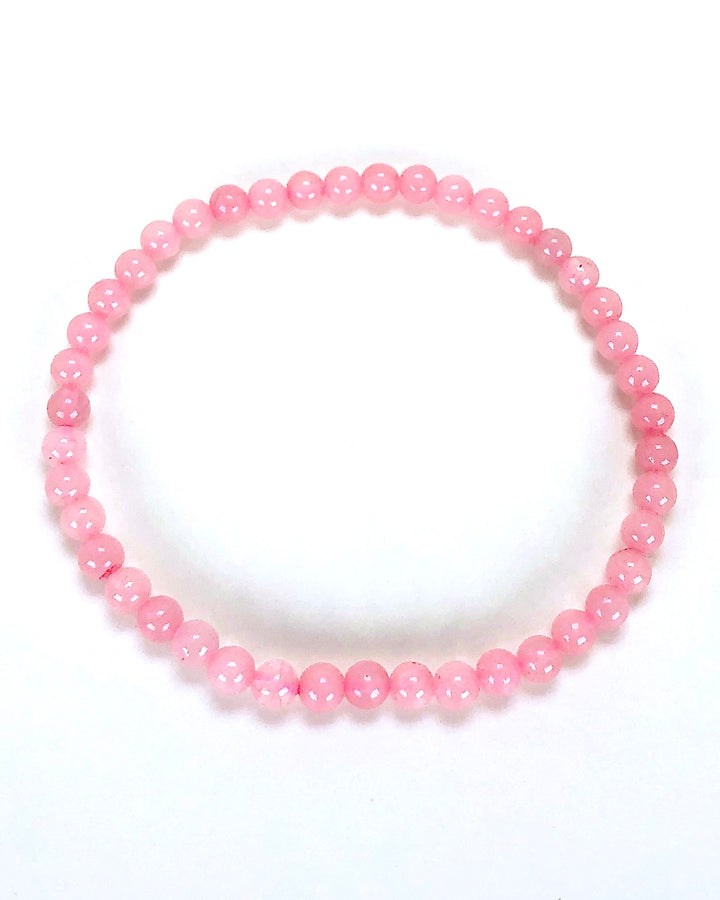 Rose Quartz 4mm Beaded Gemstone Bracelet