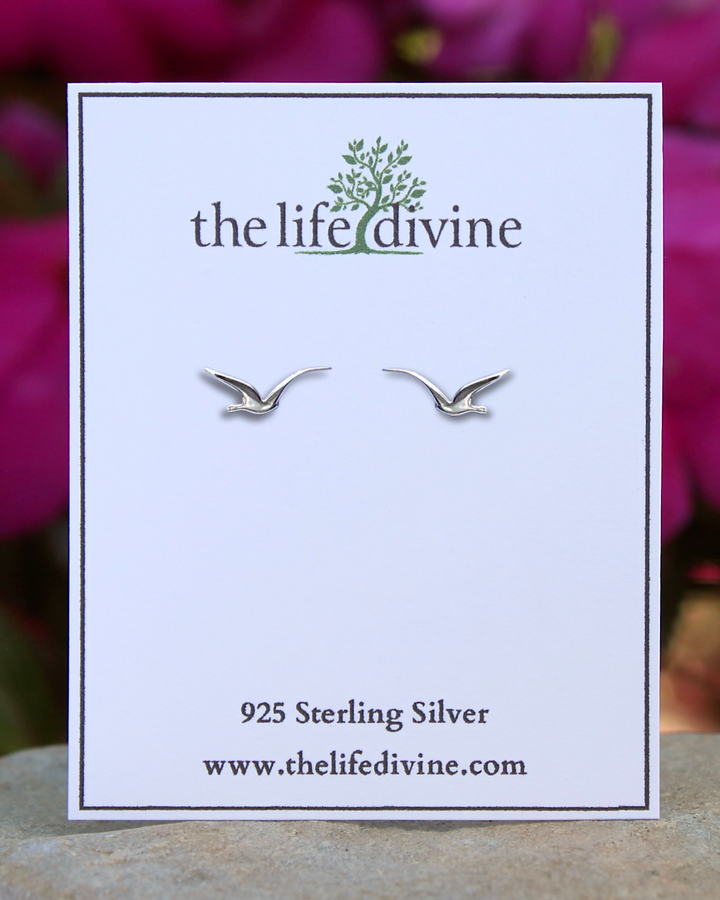 Sterling Silver Seagull Stud Earrings