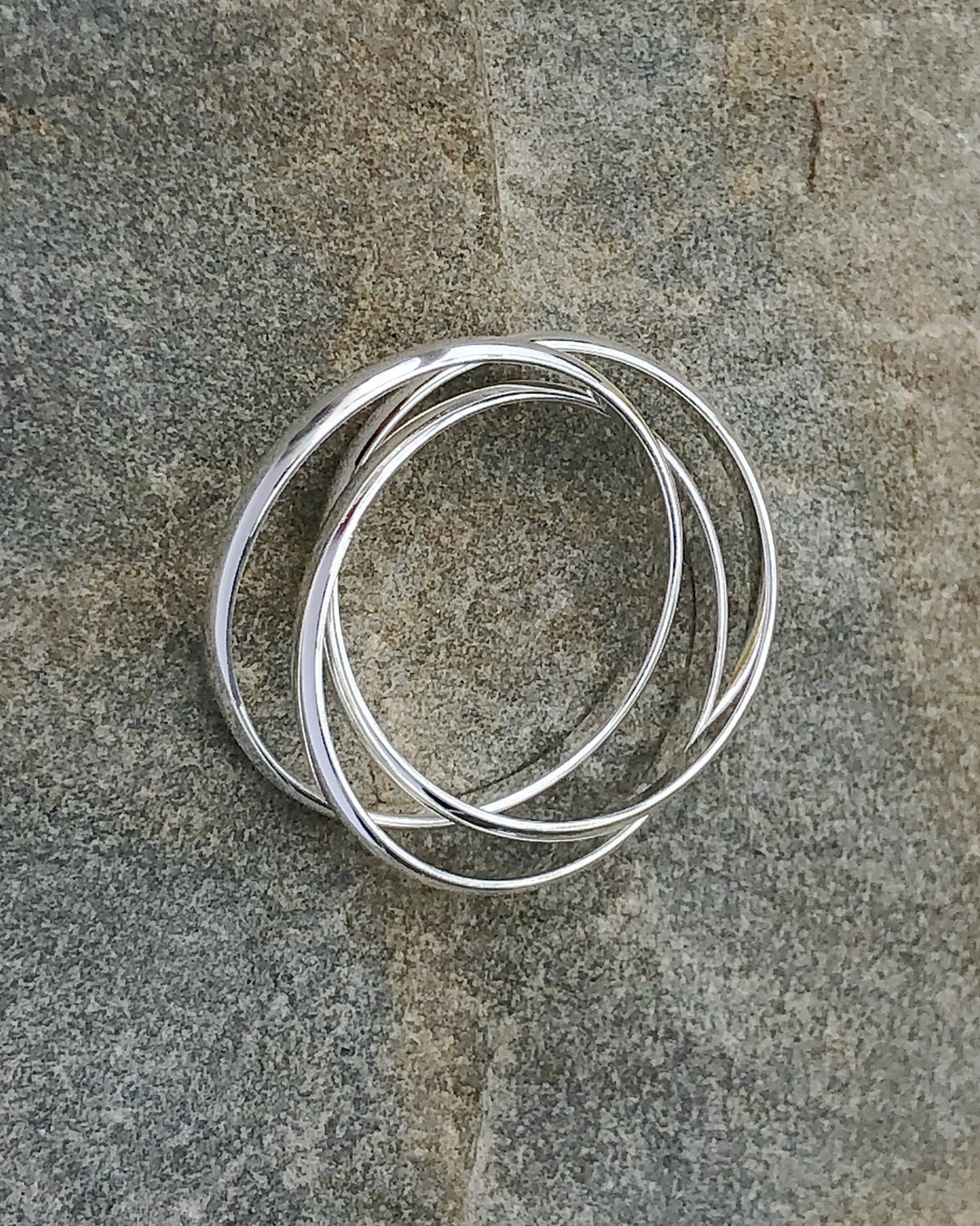 Sterling Silver Rolling Ring Set of 3 Bands