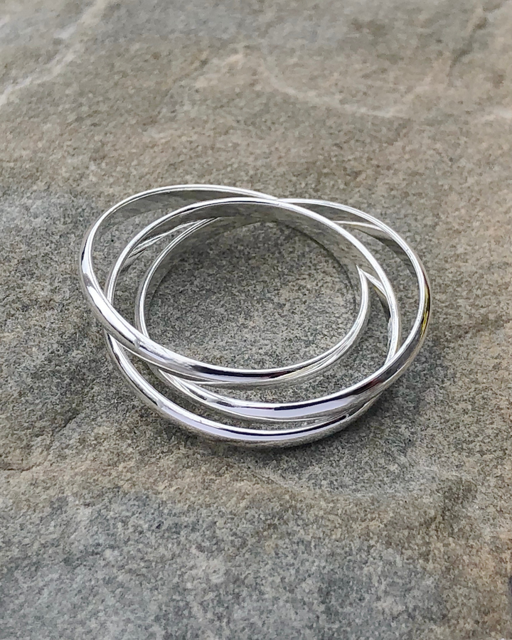 Sterling Silver Rolling Ring Set of 3 Bands