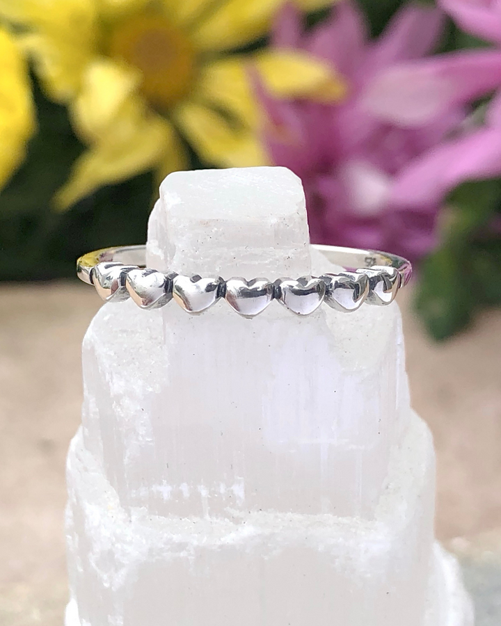 Sterling Silver Tiny Hearts Ring