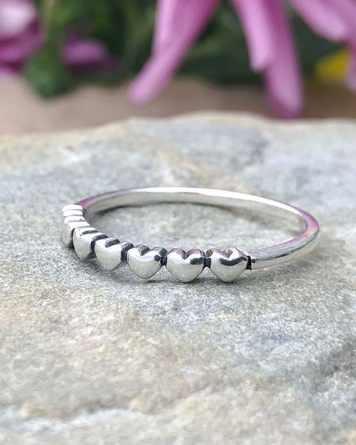 Sterling Silver Tiny Hearts Ring