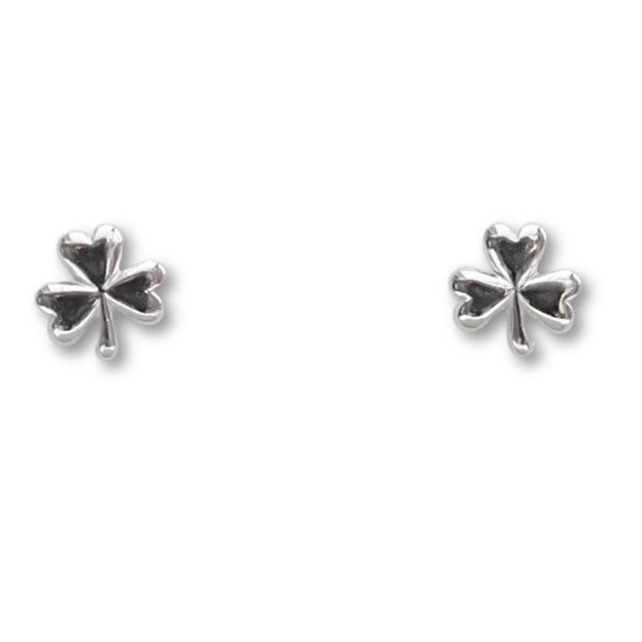 Sterling Silver Small Shamrock Stud Earrings