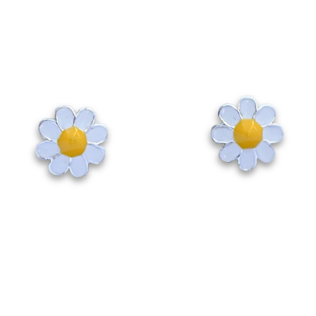 Silver Daisy Sterling Silver Earrings 