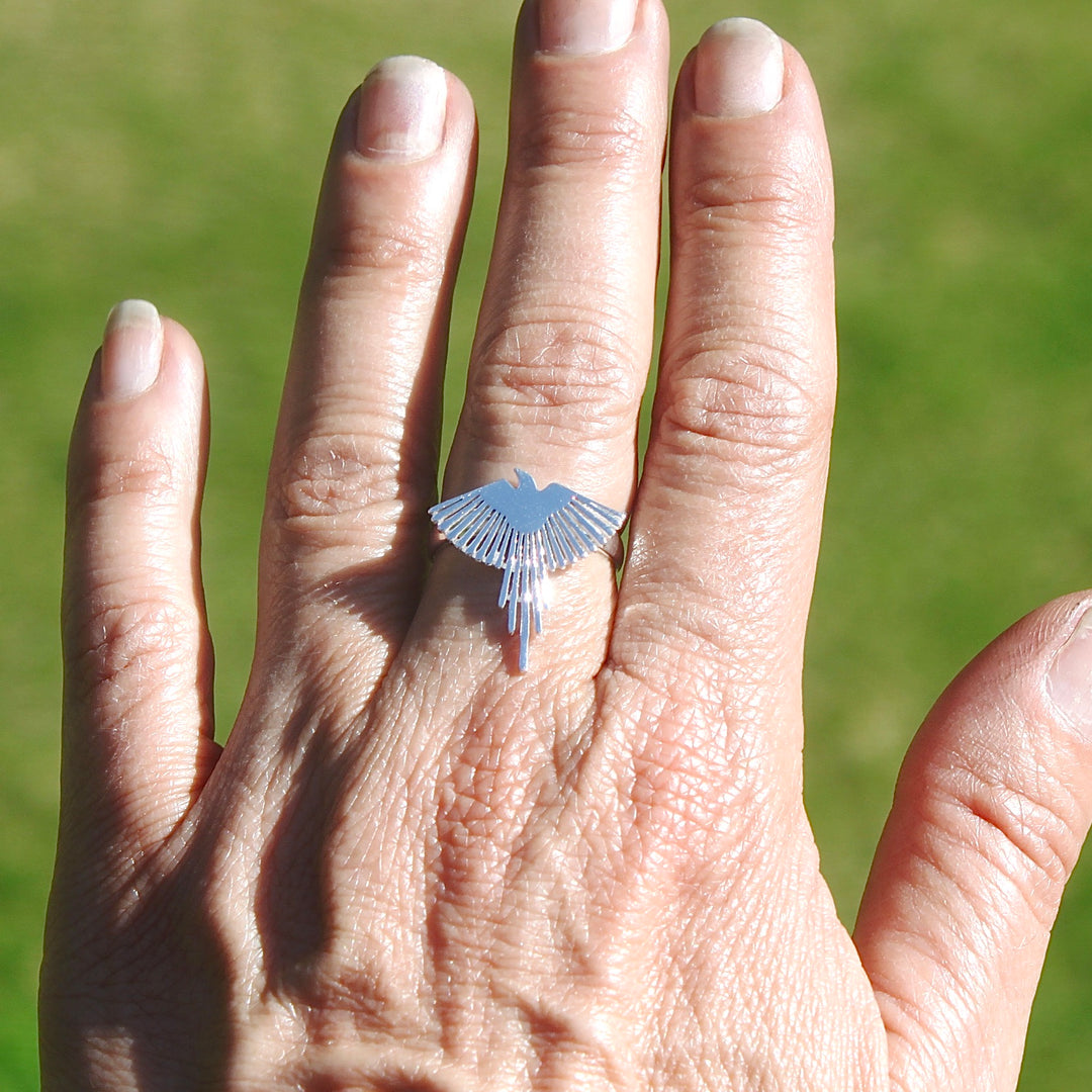 Sterling Silver Pheonix Ring o middle finger