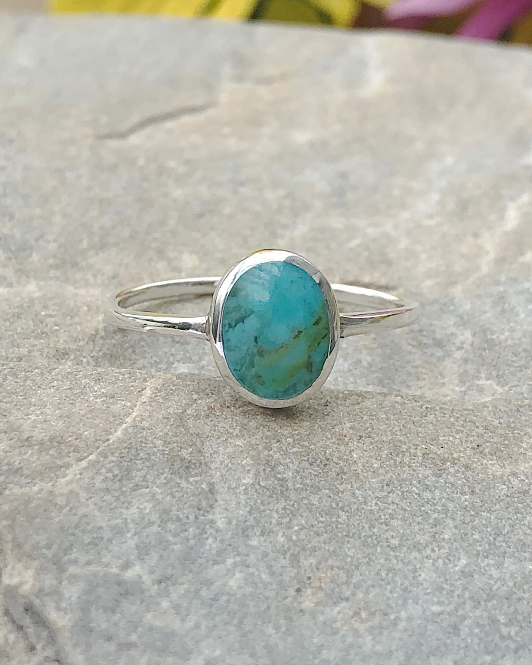 Sterling Oval Turquoise Ring