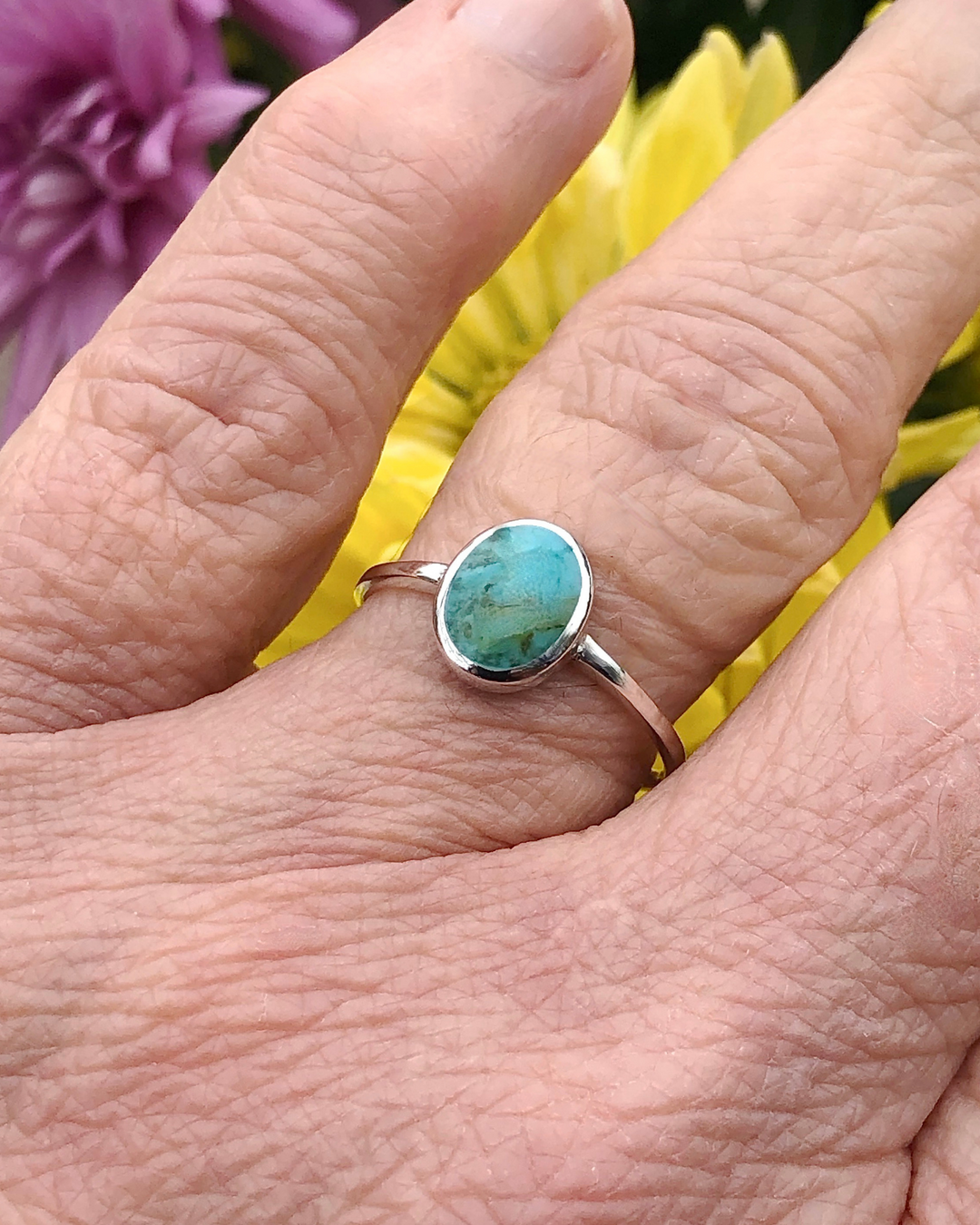 Sterling Oval Turquoise Ring