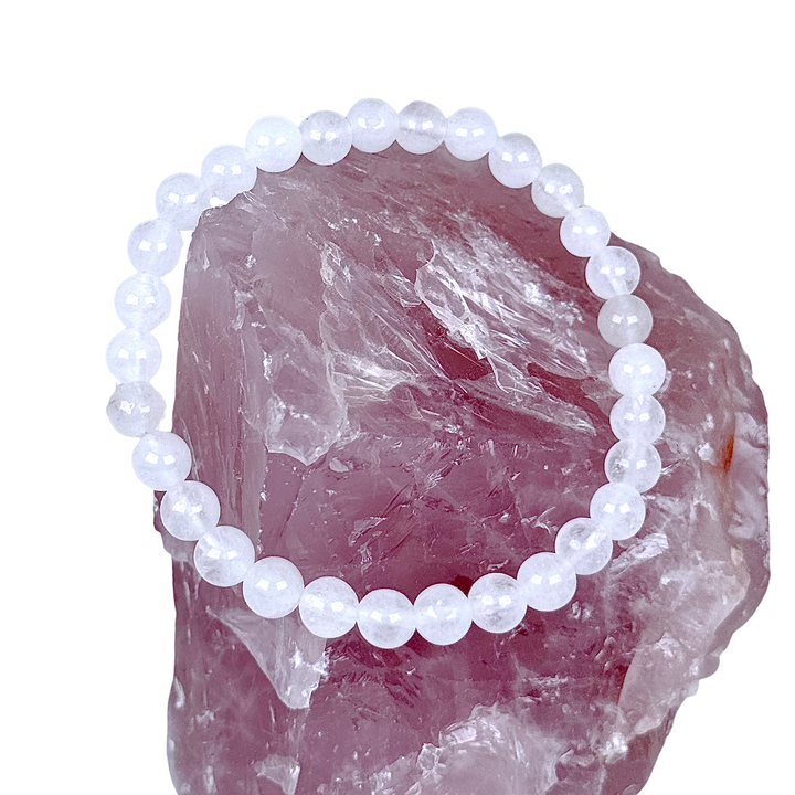 Snow Quartz 6mm Gemstone Bracelet