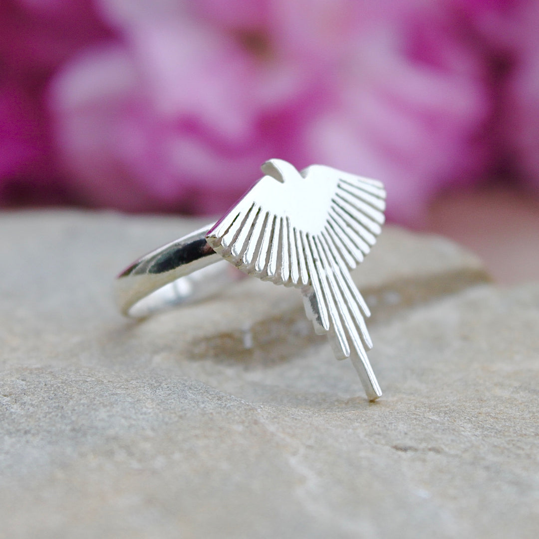 Sterling Silver Pheonix Ring  Side View