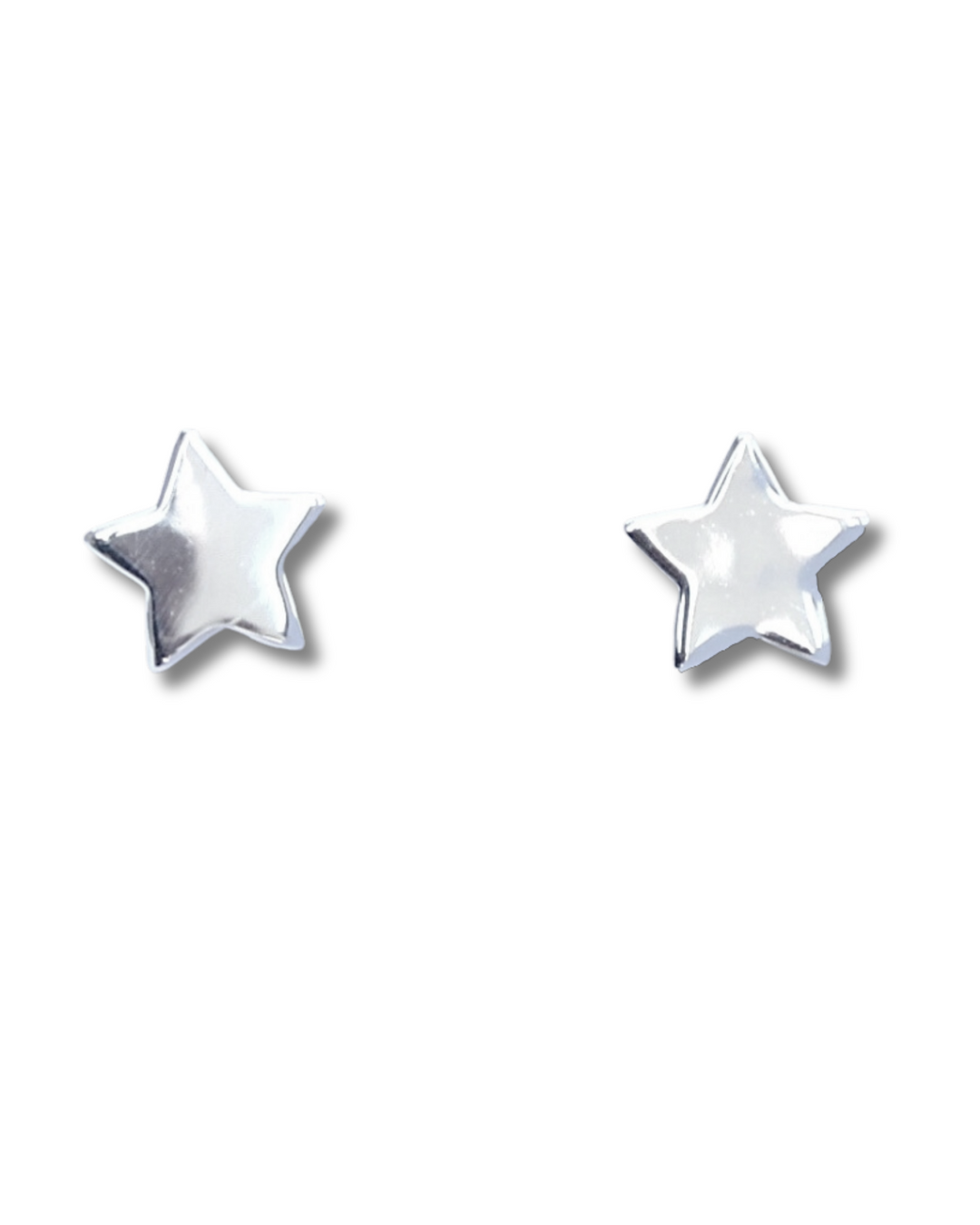 Sterling Silver Large Star Stud Earrings 