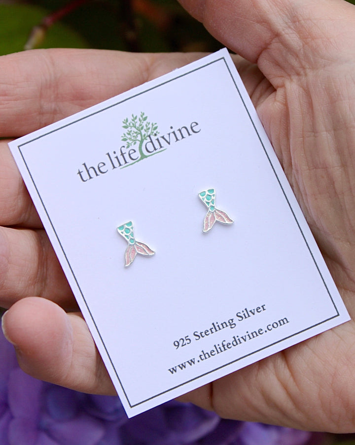 Sterling Silver Mermaid Tail Earrings