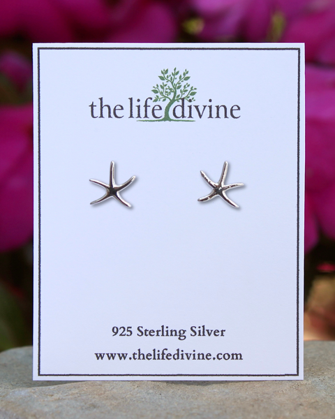 Sterling Silver Thin Starfish Stud Earrings