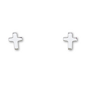 Sterling Silver Tiny Cross Earrings