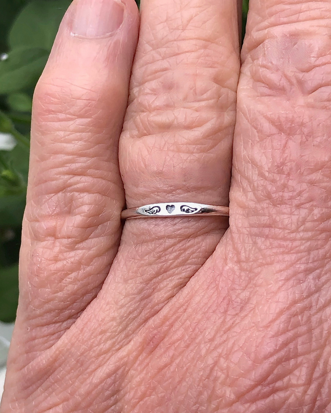 Sterling Silver Tiny Heart With Wings Ring