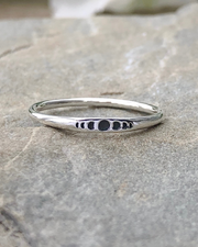 Sterling Silver Tiny Moon Phases Ring