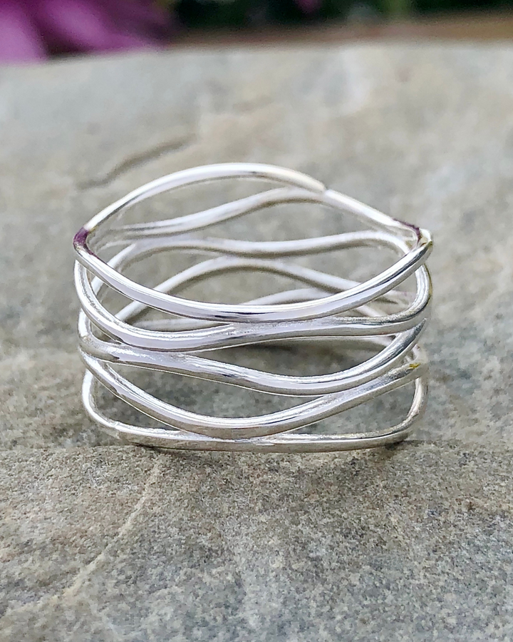 Sterling Silver Wide Layered Ring