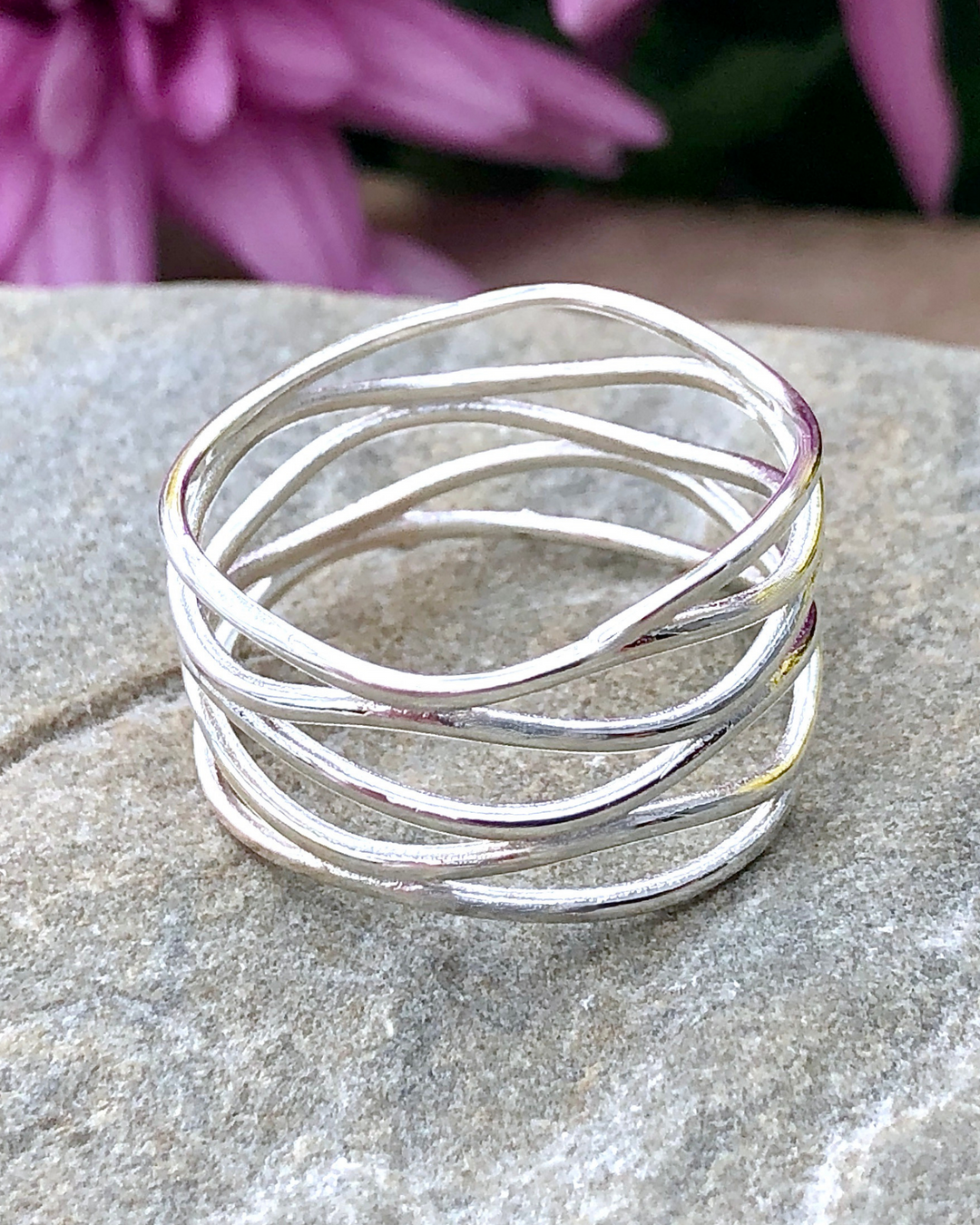 Sterling Silver Wide Layered Ring