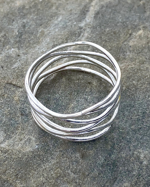 Sterling Silver Wide Layered Ring