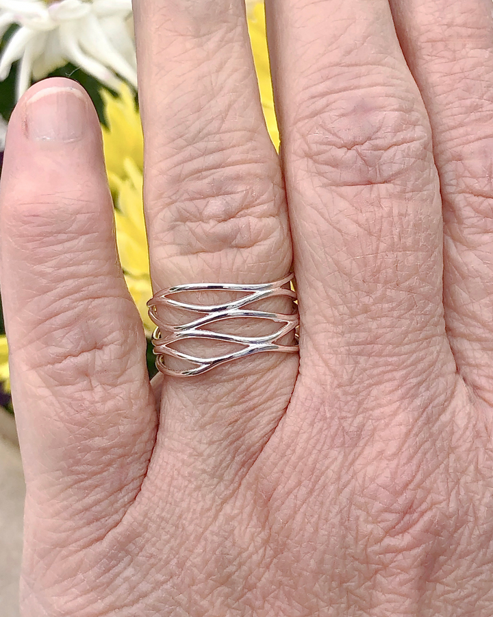 Sterling Silver Wide Layered Ring