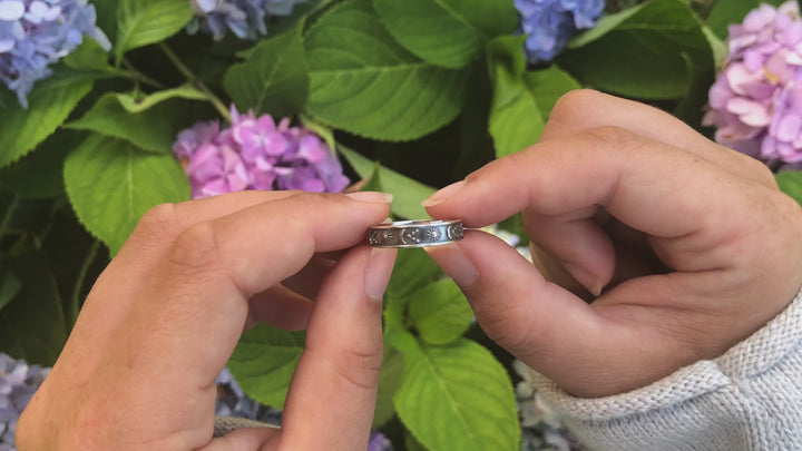 Sterling Silver Sun, Moon and Stars Band